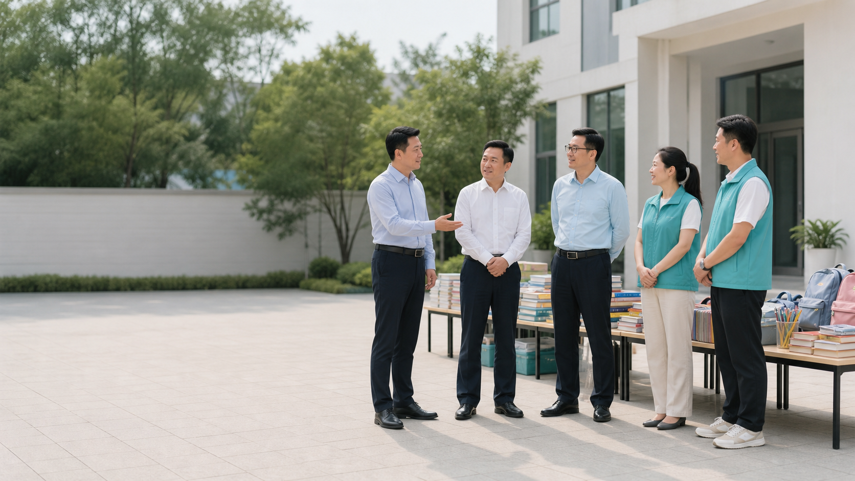 企业家和志愿者参与公益行动
